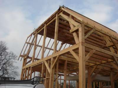 Maison en bois de Quercy Construction Bois : Structure poteau-poutres